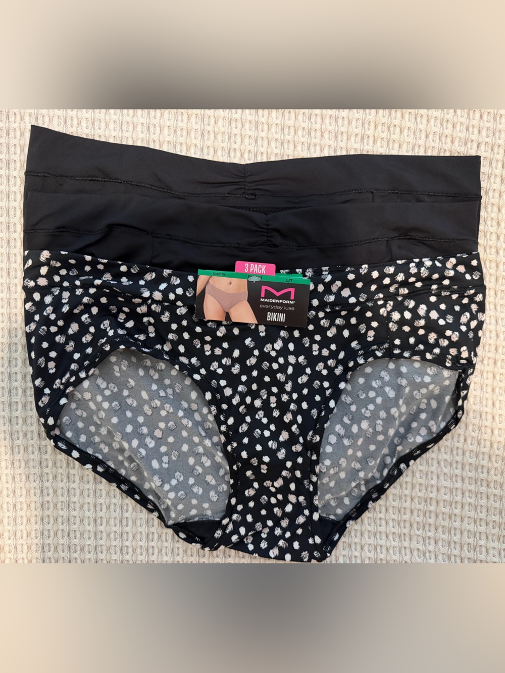 Maidenform Black and White Leopard Print Bikini Briefs - 3 Pack